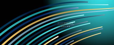 Soyut renkli çizgiler vektör arkaplanı. İnternet, büyük veri ve teknoloji bağlantıları kavramı, soyut şablon