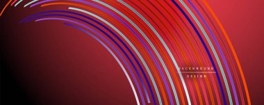 Soyut renkli çizgiler vektör arkaplanı. İnternet, büyük veri ve teknoloji bağlantıları kavramı, soyut şablon