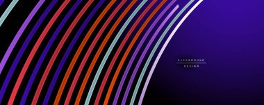 Soyut renkli çizgiler vektör arkaplanı. İnternet, büyük veri ve teknoloji bağlantıları kavramı, soyut şablon