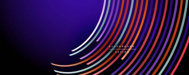 Soyut renkli çizgiler vektör arkaplanı. İnternet, büyük veri ve teknoloji bağlantıları kavramı, soyut şablon