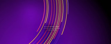 Soyut renkli çizgiler vektör arkaplanı. İnternet, büyük veri ve teknoloji bağlantıları kavramı, soyut şablon