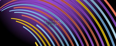 Soyut renkli çizgiler vektör arkaplanı. İnternet, büyük veri ve teknoloji bağlantıları kavramı, soyut şablon