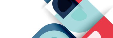 Soyut yuvarlak şekiller ve gölge efektleri tekrarlanan vektör modern geometrik arkaplan kümesi