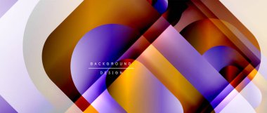 Çizgiler ve modern formlarla vektör geometrik arkaplan. Soyut yuvarlak şekiller, gölge ve ışık efektleri ile akışkan eğimli