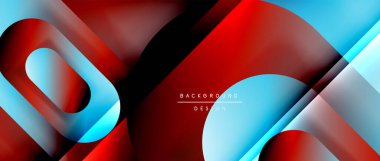 Çizgiler ve modern formlarla vektör geometrik arkaplan. Soyut yuvarlak şekiller, gölge ve ışık efektleri ile akışkan eğimli