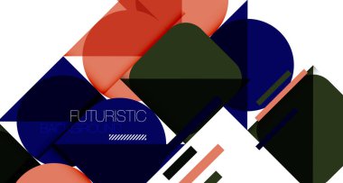 Basit daireler ve soyut arka plan üçgenleri. Kapaklar, afişler, el ilanları ve posterler ve diğer tasarımlar için vektör illüstrasyonu