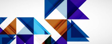 Geometrik soyut arkaplan. Tekno renk üçgen şekilleri. Kapaklar, afişler, el ilanları ve posterler ve diğer tasarımlar için vektör illüstrasyonu