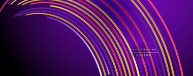 Soyut renkli çizgiler vektör arkaplanı. İnternet, büyük veri ve teknoloji bağlantıları kavramı, soyut şablon