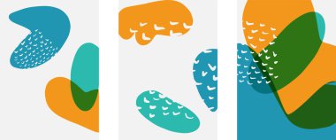 El çizimi karalama şekilleri, duvar resimleri, vektör soyut arka plan şablonları. A4 poster tasarımı veya kapaklar, afişler, broşürler için