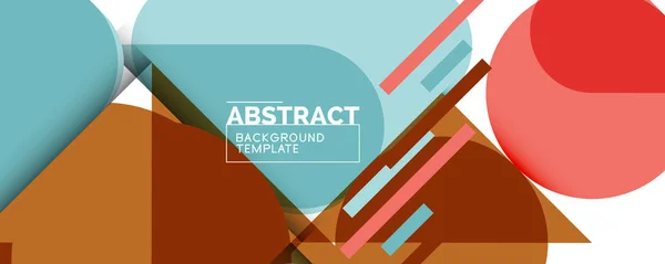 Clean minimal geometric abstract background with triangles and circles. Vector illustration for covers, banners, flyers and posters and other designs — Stock Vector