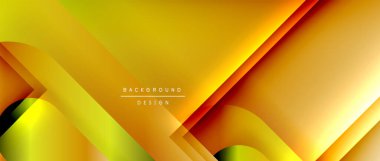 Çizgiler ve modern formlarla vektör geometrik arkaplan. Soyut yuvarlak şekiller, gölge ve ışık efektleri ile akışkan eğimli