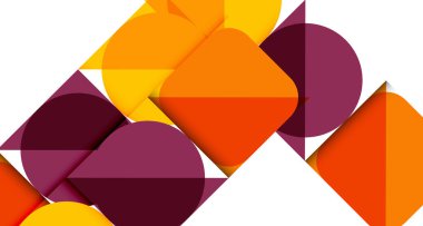 Basit daireler ve soyut arka plan üçgenleri. Kapaklar, afişler, el ilanları ve posterler ve diğer tasarımlar için vektör illüstrasyonu