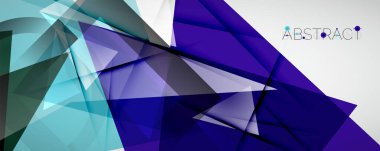 Geometrik soyut arkaplan. Renkli üçgen şekiller. Kapaklar, afişler, el ilanları ve posterler ve diğer tasarımlar için vektör illüstrasyonu