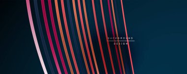 Soyut renkli çizgiler vektör arkaplanı. İnternet, büyük veri ve teknoloji bağlantıları kavramı, soyut şablon