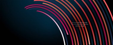 Soyut renkli çizgiler vektör arkaplanı. İnternet, büyük veri ve teknoloji bağlantıları kavramı, soyut şablon