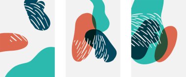 El çizimi karalama şekilleri, duvar resimleri, vektör soyut arka plan şablonları. A4 poster tasarımı veya kapaklar, afişler, broşürler için