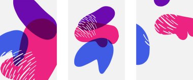 El çizimi karalama şekilleri, duvar resimleri, vektör soyut arka plan şablonları. A4 poster tasarımı veya kapaklar, afişler, broşürler için