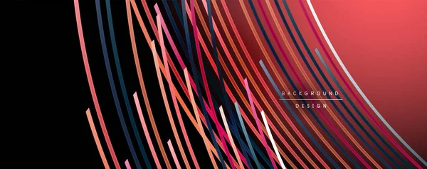 Soyut renkli çizgiler vektör arkaplanı. İnternet, büyük veri ve teknoloji bağlantıları kavramı, soyut şablon