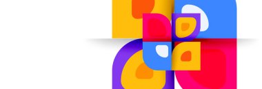 Soyut yuvarlak şekiller ve gölge efektleri tekrarlanan vektör modern geometrik arkaplan kümesi