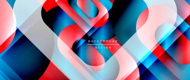 Çizgiler ve modern formlarla vektör geometrik arkaplan. Soyut yuvarlak şekiller, gölge ve ışık efektleri ile akışkan eğimli