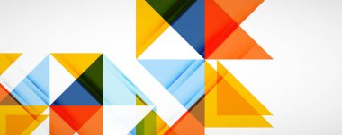 Geometrik soyut arkaplan. Tekno renk üçgen şekilleri. Kapaklar, afişler, el ilanları ve posterler ve diğer tasarımlar için vektör illüstrasyonu