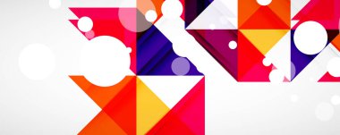 Vektör üçgen geometrik arkaplan kümesi. Kapaklar, afişler, el ilanları ve posterler ve diğer tasarımlar için vektör illüstrasyonu