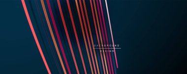 Soyut renkli çizgiler vektör arkaplanı. İnternet, büyük veri ve teknoloji bağlantıları kavramı, soyut şablon