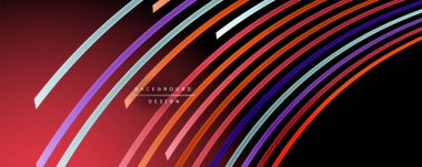 Soyut renkli çizgiler vektör arkaplanı. İnternet, büyük veri ve teknoloji bağlantıları kavramı, soyut şablon