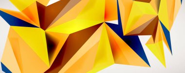 Vektör üçgen geometrik arkaplan. Işık arka planında düşük polimerli 3D şekil. Kapaklar, afişler, el ilanları ve posterler ve diğer tasarımlar için vektör illüstrasyonu