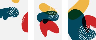 El çizimi karalama şekilleri, duvar resimleri, vektör soyut arka plan şablonları. A4 poster tasarımı veya kapaklar, afişler, broşürler için