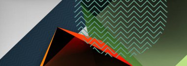 Düşük polyester 3 boyutlu geometrik şekiller, minimum soyut arkaplan. Kapaklar, afişler, el ilanları ve posterler için vektör illüstrasyonları