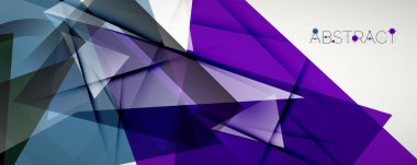Geometrik soyut arkaplan. Renkli üçgen şekiller. Kapaklar, afişler, el ilanları ve posterler ve diğer tasarımlar için vektör illüstrasyonu