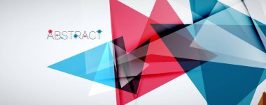 Geometrik soyut arkaplan. Renkli üçgen şekiller. Kapaklar, afişler, el ilanları ve posterler ve diğer tasarımlar için vektör illüstrasyonu