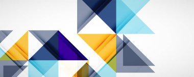 Geometrik soyut arkaplan. Tekno renk üçgen şekilleri. Kapaklar, afişler, el ilanları ve posterler ve diğer tasarımlar için vektör illüstrasyonu