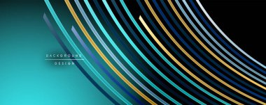 Soyut renkli çizgiler vektör arkaplanı. İnternet, büyük veri ve teknoloji bağlantıları kavramı, soyut şablon