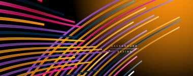 Soyut renkli çizgiler vektör arkaplanı. İnternet, büyük veri ve teknoloji bağlantıları kavramı, soyut şablon