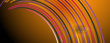 Soyut renkli çizgiler vektör arkaplanı. İnternet, büyük veri ve teknoloji bağlantıları kavramı, soyut şablon