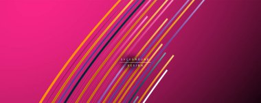 Soyut renkli çizgiler vektör arkaplanı. İnternet, büyük veri ve teknoloji bağlantıları kavramı, soyut şablon