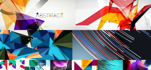 Conjunto de fondos abstractos. Ilustración vectorial para portadas, banners, volantes, redes sociales — Vector de stock