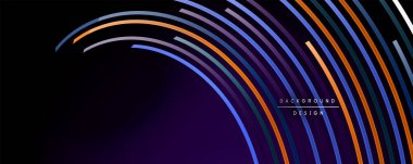 Soyut renkli çizgiler vektör arkaplanı. İnternet, büyük veri ve teknoloji bağlantıları kavramı, soyut şablon