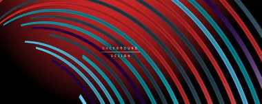 Soyut renkli çizgiler vektör arkaplanı. İnternet, büyük veri ve teknoloji bağlantıları kavramı, soyut şablon