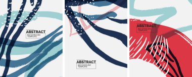 Sosyal medya soyut geçmişleri. Soyut el çizimleri. Kapaklar, afişler, ilanlar için vektör illüstrasyonu