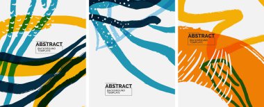 Sosyal medya soyut geçmişleri. Soyut el çizimleri. Kapaklar, afişler, ilanlar için vektör illüstrasyonu