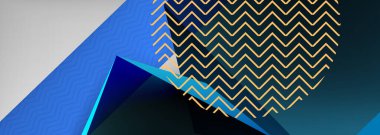 Düşük polyester 3 boyutlu geometrik şekiller, minimum soyut arkaplan. Kapaklar, afişler, el ilanları ve posterler için vektör illüstrasyonları