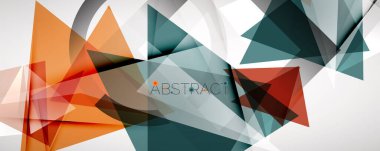 Geometrik soyut arkaplan. Renkli üçgen şekiller. Kapaklar, afişler, el ilanları ve posterler ve diğer tasarımlar için vektör illüstrasyonu