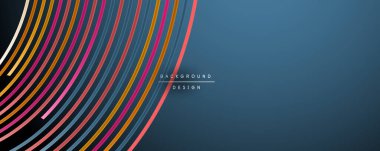 Soyut renkli çizgiler vektör arkaplanı. İnternet, büyük veri ve teknoloji bağlantıları kavramı, soyut şablon