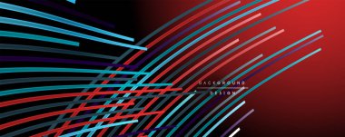 Soyut renkli çizgiler vektör arkaplanı. İnternet, büyük veri ve teknoloji bağlantıları kavramı, soyut şablon