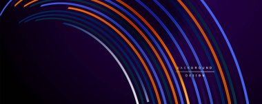 Soyut renkli çizgiler vektör arkaplanı. İnternet, büyük veri ve teknoloji bağlantıları kavramı, soyut şablon