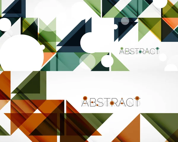 Uppsättning av triangel abstrakta bakgrunder. Vektorillustration för omslag, banderoller, flygblad och affischer och annan design — Stock vektor