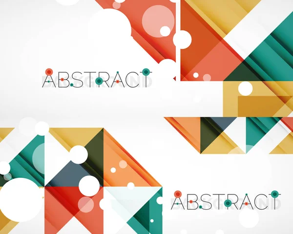 Conjunto de fondos abstractos triangulares. Ilustración vectorial para portadas, pancartas, volantes y carteles y otros diseños — Archivo Imágenes Vectoriales